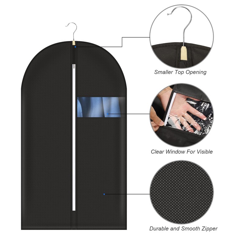 Asiulalt 5 Pack Garment Bag for Hanging Clothes, 55 Inch