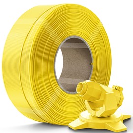 Creality PETG Filament Refill 1.75mm 3D Printer Filament, 1kg (2.2lb) Refilament for Bambu Lab Reusable Spool, Dimensional Accuracy ±0.03mm, Yellow