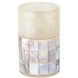 Creative Scents Milano Toothbrush Cup - Electric Toothbrush Holder for Bathroom fits Toothbrushes and Toothpaste - Bathroom Tumbler Cup Finished with Beautiful Mother of Pearl Shells