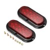 GEARZAAR 2x 10 LED Red 6.5" Oval Stop Turn Brake