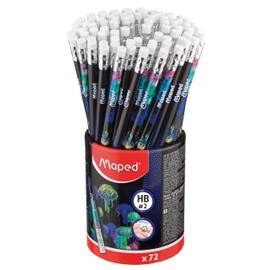 Maped - 72 x Ergonomic Triangular Pencils Deepsea Paradise with Eraser - HB Medium