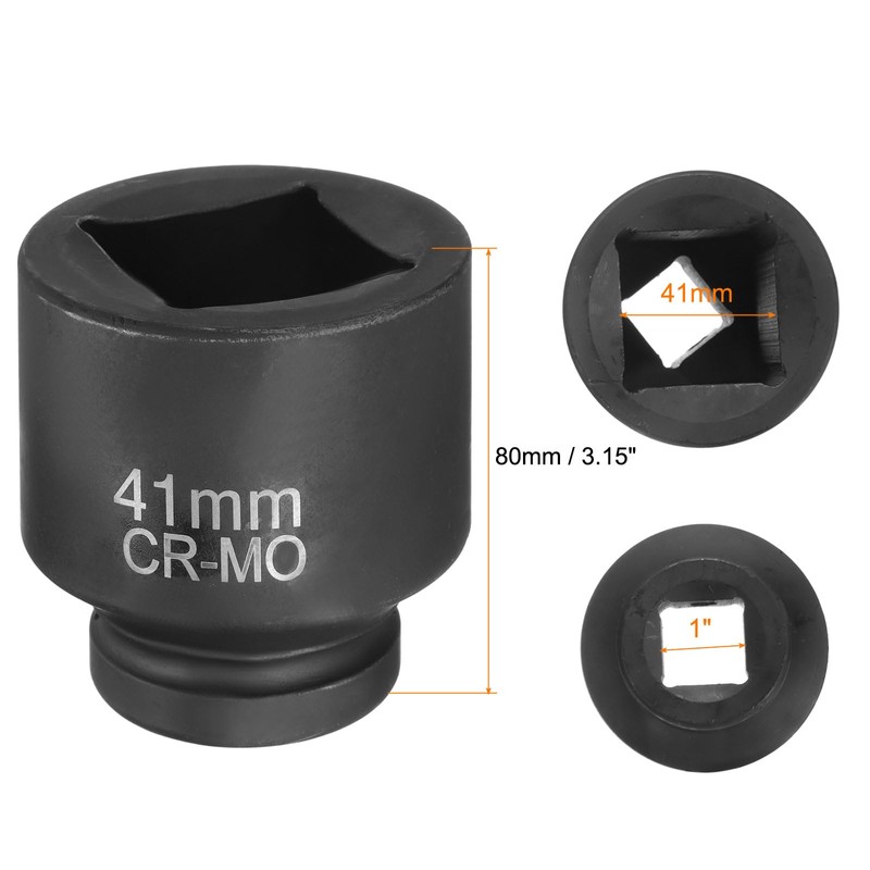 HARFINGTON 4 Point Square Socket 1" Drive 41mm Metric Square