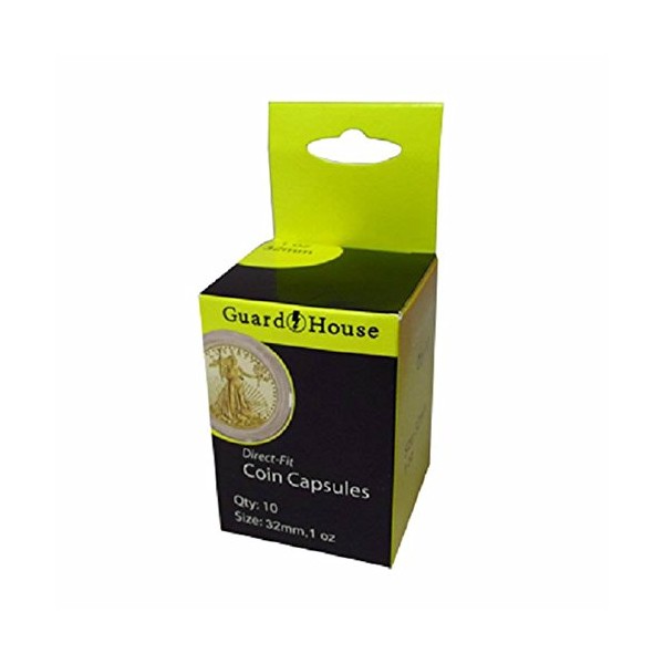 Guardhouse Direct Fit Coin Capsules, 1 oz Gold Eagle 32mm, 10 Pack