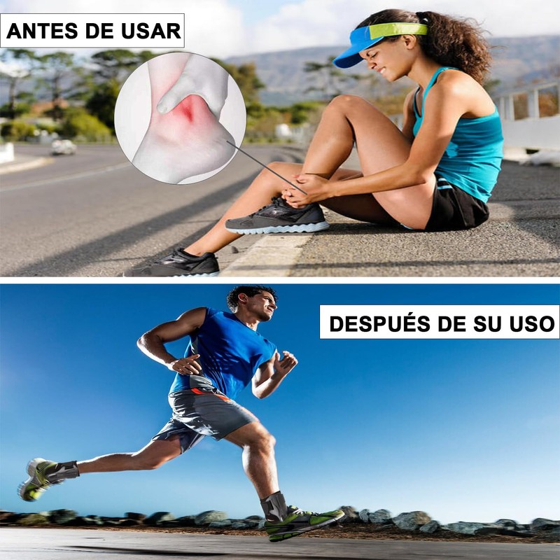 Soporte de Tobillo,tobilleras Deportiva de Compresi?n Ajustable, Negro, M