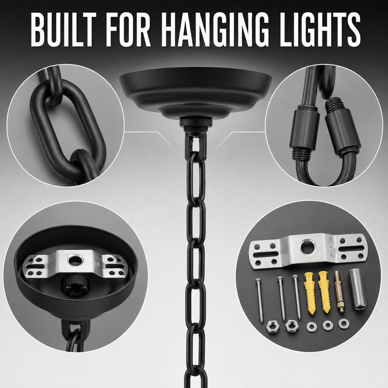 Heavy Duty Canopy Kit with 3.2FT Pendant Light Chain -