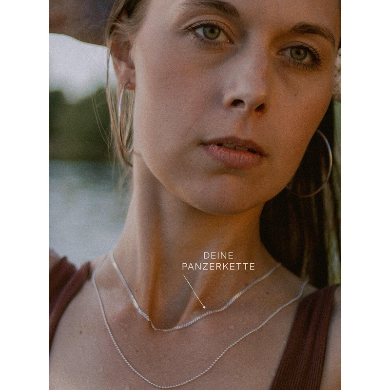 modabilé Women’s Curb Chain Necklace, 925 Sterling Silver, Length: 35