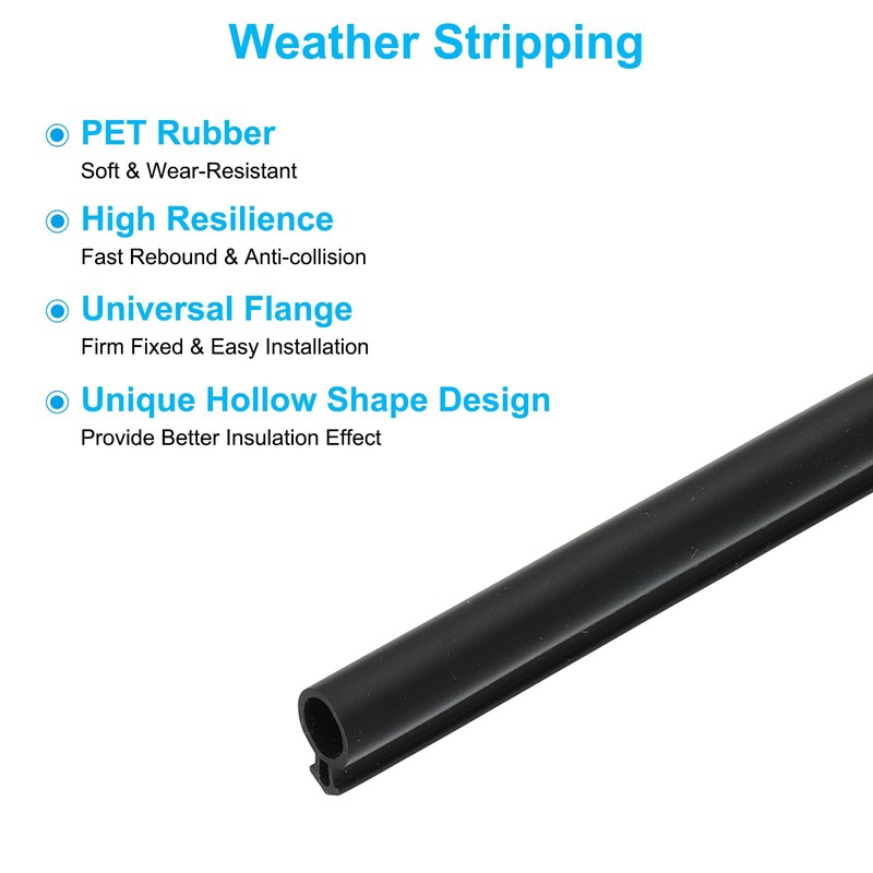PATIKIL 16.4Ft Weather Stripping Door Seal, 3/8" Dia Bulb Bubble