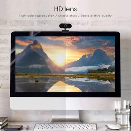 BONKZEBU 1080P Computer Camera with Microphone Desktop, Conferencing and Video Calling Webcam, Auto Low Light Correction, for Video Call (Black)