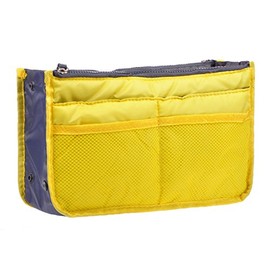 Vercord Purse Organizer Insert for Handbags Bag Organizers Inside Tote Pocketbook Women Nurse Nylon 13 Pockets Yellow Small