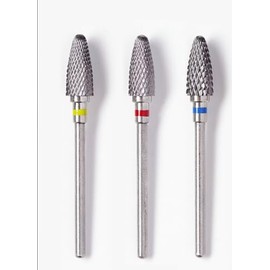 6 Pcs 3/32" 5 in 1 Professional Carbide Nail Drill Bits Sets with Case, Tungsten Safety Drill Bits Tech Cuticle Bit Fast Remove for Manicurist Nail Salon Manicure Pedicure Gel Polishing (Round Head)