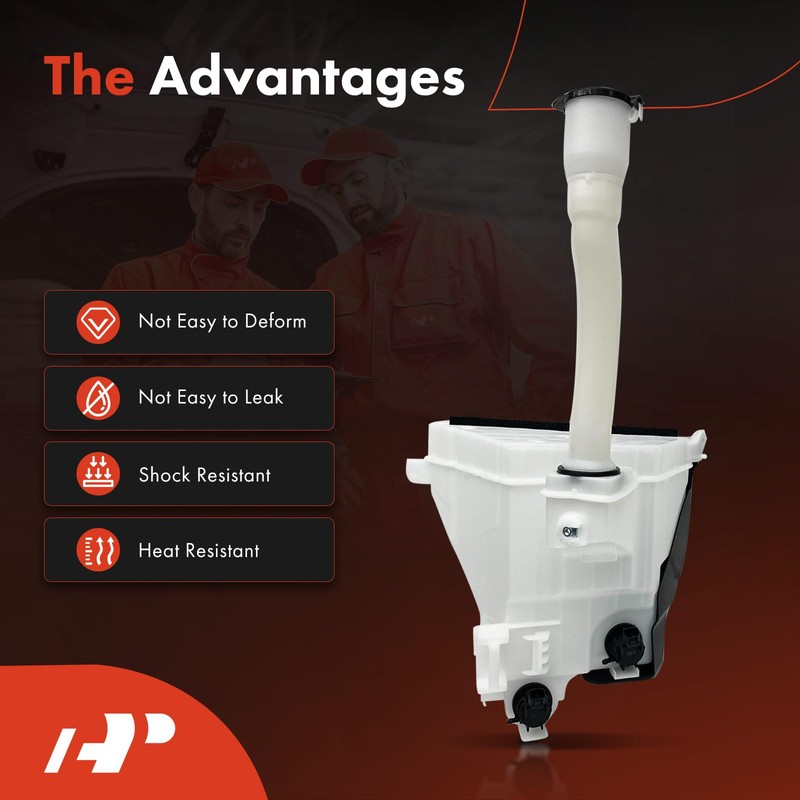 A-Premium Windshield Washer Reservoir with (Washer Pump/Filler Neck/Cap/Hose/Bracket) Compatible with