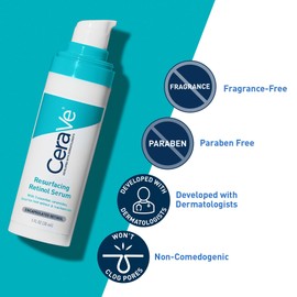 CeraVe Resurfacing Retinol Serum For Post Acne Marks, Formulated With Licorice Root Extract & Niacinamide, Brightening Serum & Pore Minimizer For Face, Post Acne Skin Barrier Repair, Non-Comedogenic