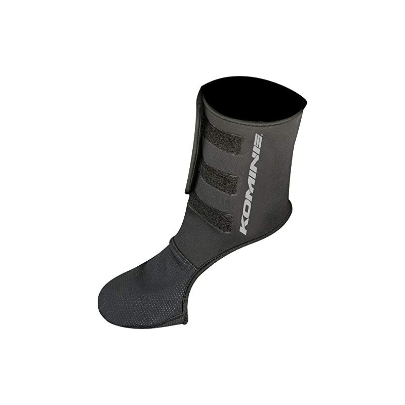 Komine AK-075 595 Motorcycle Neoprene Ankle Warmer, Black, Free