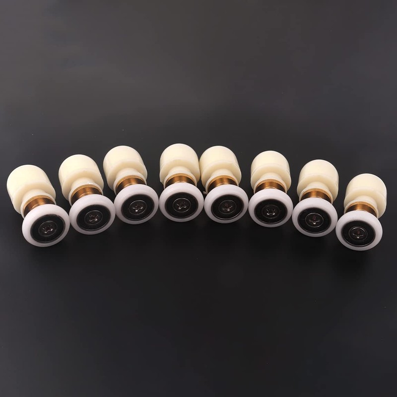 ATOPLEE 8pcs Shower Door Rollers Replacement - Brass ABS Sliding