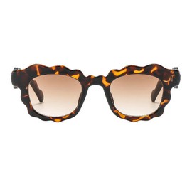 COTIA Fashion Square Sunglasses Women New Unique Irregular Wave-Shaped Frames Sun Glasses for Men Trending Cute Eyewear (leopard)