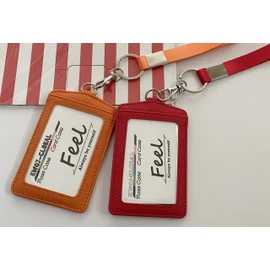 [Feel] Commuter Pass Case with Strap" Pass Holder, IC Card Case, Card Case, Commuting to Work or School, Transportation IC Card (Suica TOICA ICOCA PASMO PiTaPa), orange