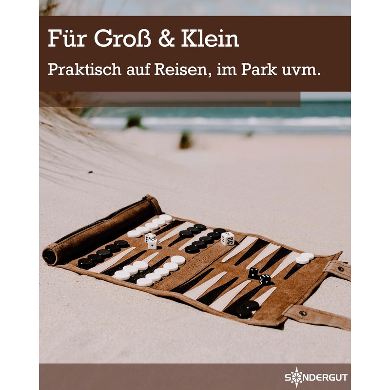 Sondergut Travel Backgammon Set - Genuine Leather