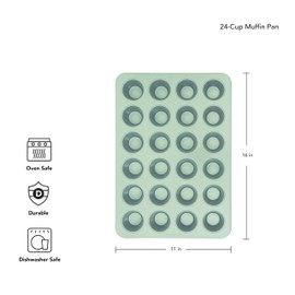 KitchenAid 24-Cup Nonstick Aluminized Steel Mini Muffin Pan, Pistachio