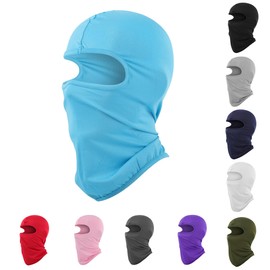 Pukavt Kids Balaclava Ski Mask for Boys and Girls, UV Protection Windproof Scarf for Winter Snowboard Cycling Light Blue