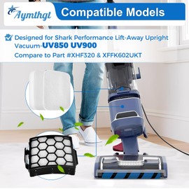 Aymthgt UV850 Replacement filters for shark UV850 UV900 DuoClean Upright Vacuum, 2 HEPA Filters and 6 Foam & Felt Filters, Compare to Part #XHF320 & XFFK602UKT