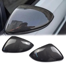 Yoegerery Car Rear View Left Driver Side Mirror Cover Cap Replacement for V-W Golf MK7 7.5 GTI 7 Golf 7 R (Carbon fiber pattern)