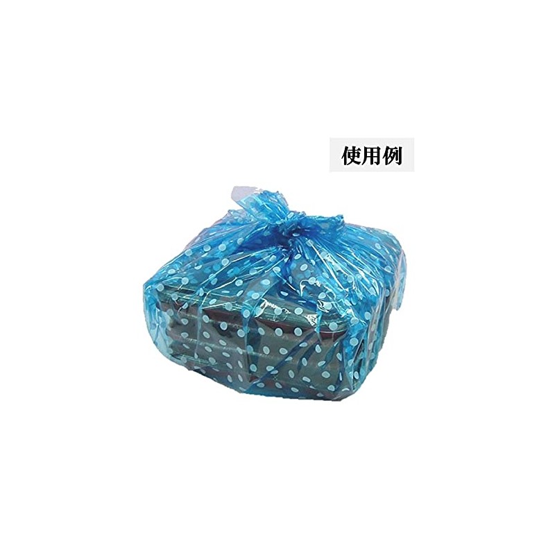 Fukusuke Industries Poly Furoshiki Polka Dot Blue 3.5 inches (90