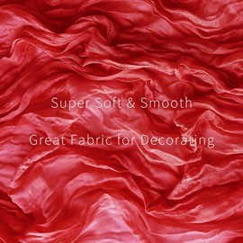 6 Pieces Red Cheesecloth Table Runner 10 Ft Cheese Cloth Gauze Table Runner for Boho Rustic Wedding Arch, Baby and Bridal Shower, Birthday Party Valentine's Day Decor Christmas Decorations