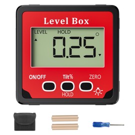 Gvolatee Digital Protractor Digital LCD Spirit Level, Electronic Inclinometer, Digital Bevel Box, Level Box with Magnetic Base for Woodworking, Automotive and Construction