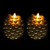 Zhitaoxun Pinecone Candles Flameless,Pine Cone Flameless Flickering Candles, Battery Operated
