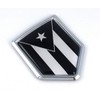 Puerto Rico Black Flag Chrome Car Emblem auto Badge Decal