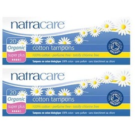 Natracare Organic Cotton Tampons Super Plus Non Applicator, 2 Pack (2 x 20)