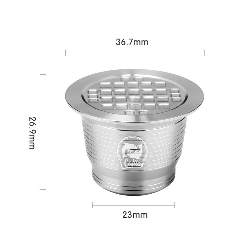Compatible with Nespresso Stainless Steel Coffee Capsule Reusable Refillable Coffee