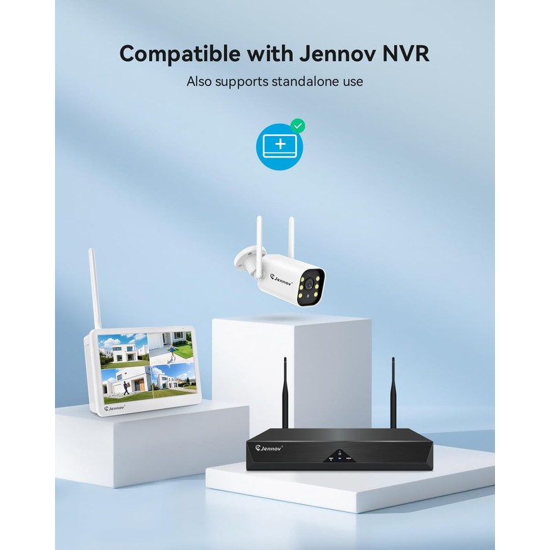 Jennov 5MP Outdoor WiFi Surveillance Camera, Additional Camera, 120° Wide