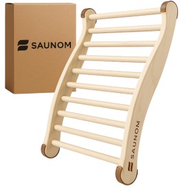 SAUNOM Premium Ergonomic Sauna Backrest with 100% Natural Pine Wood and Non-Slip Pads – Curved & Splinter-Free Design for Superior Comfort – Perfect Sauna Backrest Infrared for All Sauna Types