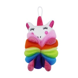 Suillty Unicorn Cartoon Animal Bath Shower Sponge Pouf Loofahs - Eco-Friendly Exfoliating Mesh Brush Mesh Bath Shower Ball Sponge - Exfoliate, Cleanse, Soothe Skin