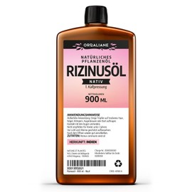 Rizinusöl 900 ml - 100% nativ - kalt gepresst - Ricinus Communis - Orgaliane