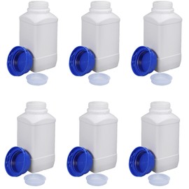 Lxoraziy 6 Pieces 250ml Wide-neck Bottles with Screw Caps, Chemicals Bottle, Laboratory Bottle with Lid Can Be Used As A Storage Container, for Lab Kitchen or Domestic Use(White)