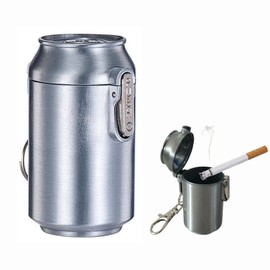 Portable Ashtray with Lid Pocket Ashtray Mini ashtray with metal clasp Alloy Material Compact and Lightweight Ideal for Camping Hiking Picnics and Everyday Use (Silver)