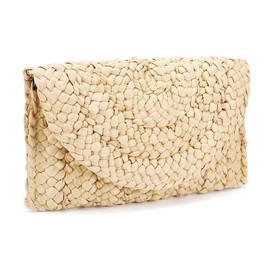 iPobie Straw Clutch Handbags Messenger Bag Woven Retro Women Medium Straw M Straw Straw, Straw