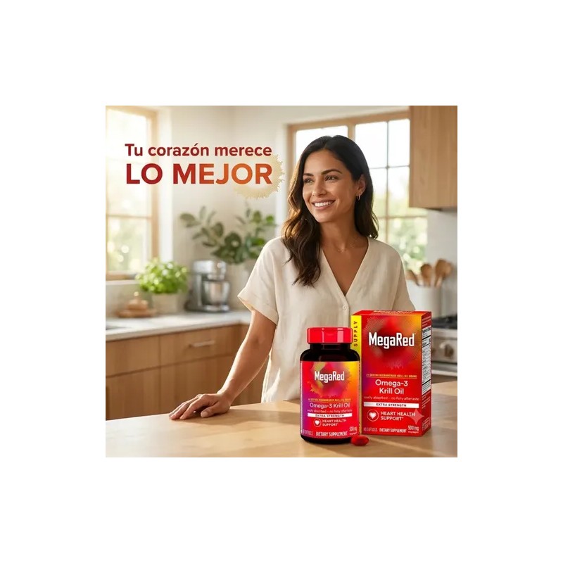 Aceite De Kril Omega 3 Megared Extra Strength 90 Cáps