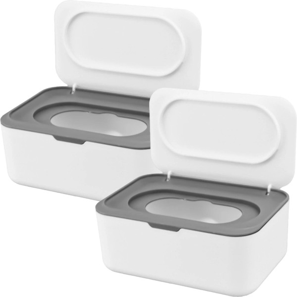 Beieverluck 2 Pack Baby Wipes Dispenser Wipe Holder with Lids