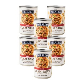 DeLallo Italian Red Clam Sauce, 10.5 Ounce Can, 6 Pack, Made with Fresh Sea Clams, Dairy Free