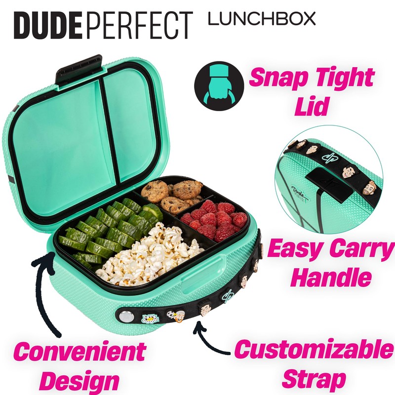 Dude Perfect Lunch Box with Rare Charms | Bento Box