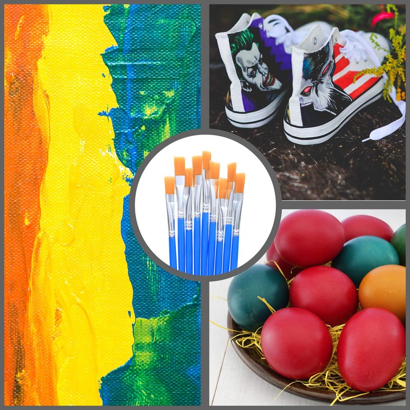 100 Pieces Small Flat Paint Brushes Art Paintbrushes Flat Top