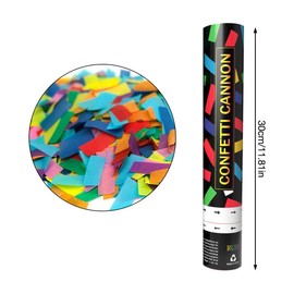 XPJBKC Biodegradable Confetti Cannons Large, Set of 5 Party Poppers Multi-Coloured Confetti, for Weddings, Parties, Baby Showers, Christmas, Birthday Parties - 30cm