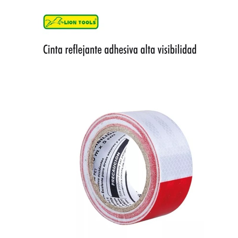 Lion Tools Cinta Reflejante Alta Visibilidad Adhesiva 10 Mts Lion