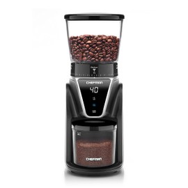 Chefman Conical Burr Coffee Grinder, Create The Boldest & Most Flavorful Grind With 31 Settings From Coarse To Extra Fine, One-Touch Digital Control & 9.7-oz Bean Capacity, Black
