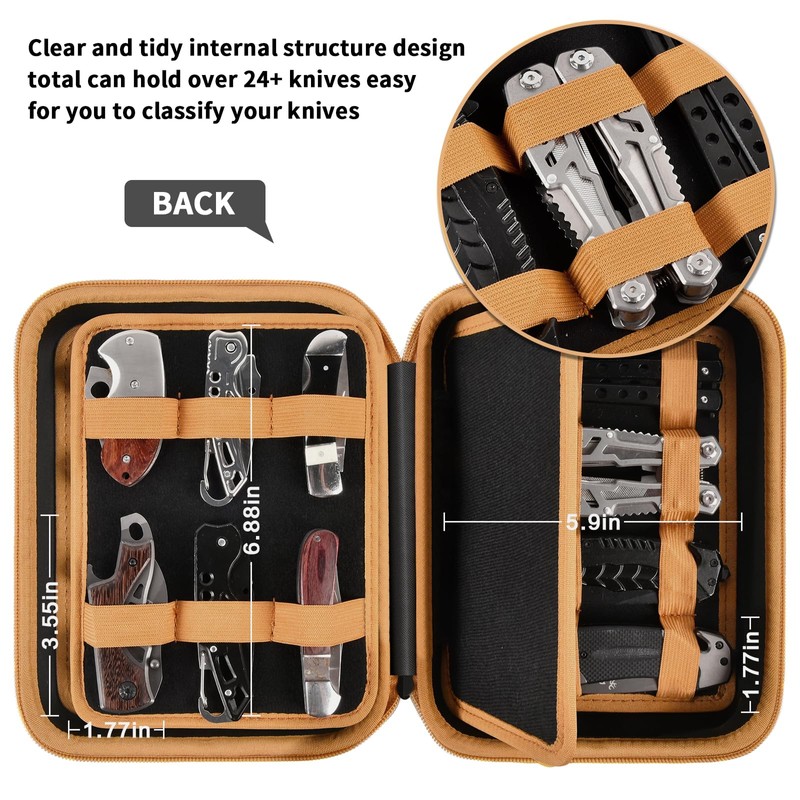 ANKHOH Knife Display Case for Butterfly Knives, 24+ Folding Knife