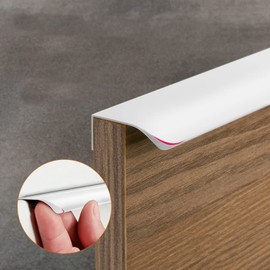 Lopsity 6PCS Edge Pulls for Cabinets Finger Pull Cabinet Hardware Aluminum Hidden Cabinet Handles Edge Pull Handle 80mm for Kitchen Drawer (White)