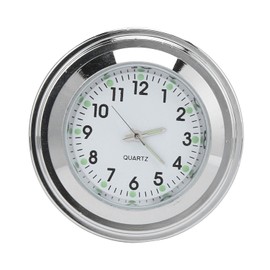 Reloj de Moto Universal - Montaje de Motocicleta, Redondo, Aluminio, Resistente Al Agua, Luminoso para Manillar de 7/8 en 1 en (Blanco)
